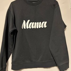Brunette The Label Black 'Mama' Crew Neck Sweater